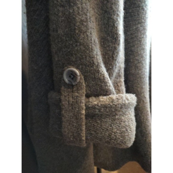 Laurie Ann Brazeau LAB Open Cardigan Sweater Size Medium Brown Roll Tab Sleeves - Picture 2 of 7